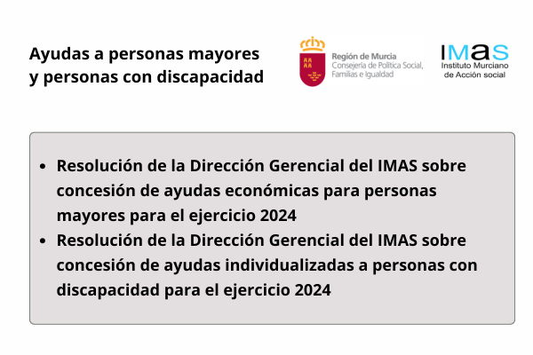 Ayudas a personas mayores y personas con discapacidad